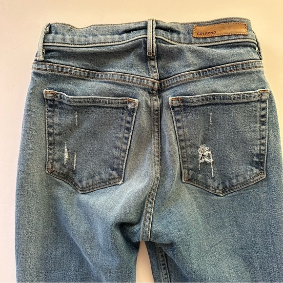 GRLFRND Karolina High Rise Slashed Raw Hem Jeans Size 25 - Picture 6 of 15